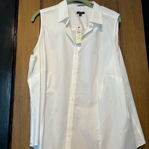 Talbots 20 w petite white women’s blouse sleeveless